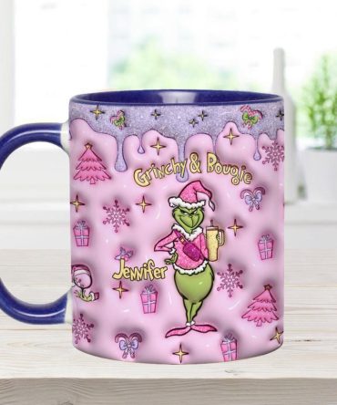 Grinchy & Bougie - Personalized Stole Christmas Accent Mug Grinch Accent Mug