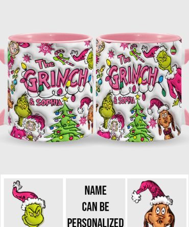 Merry Christmas - Personalized Stole Christmas Accent Mug Grinch Accent Mug