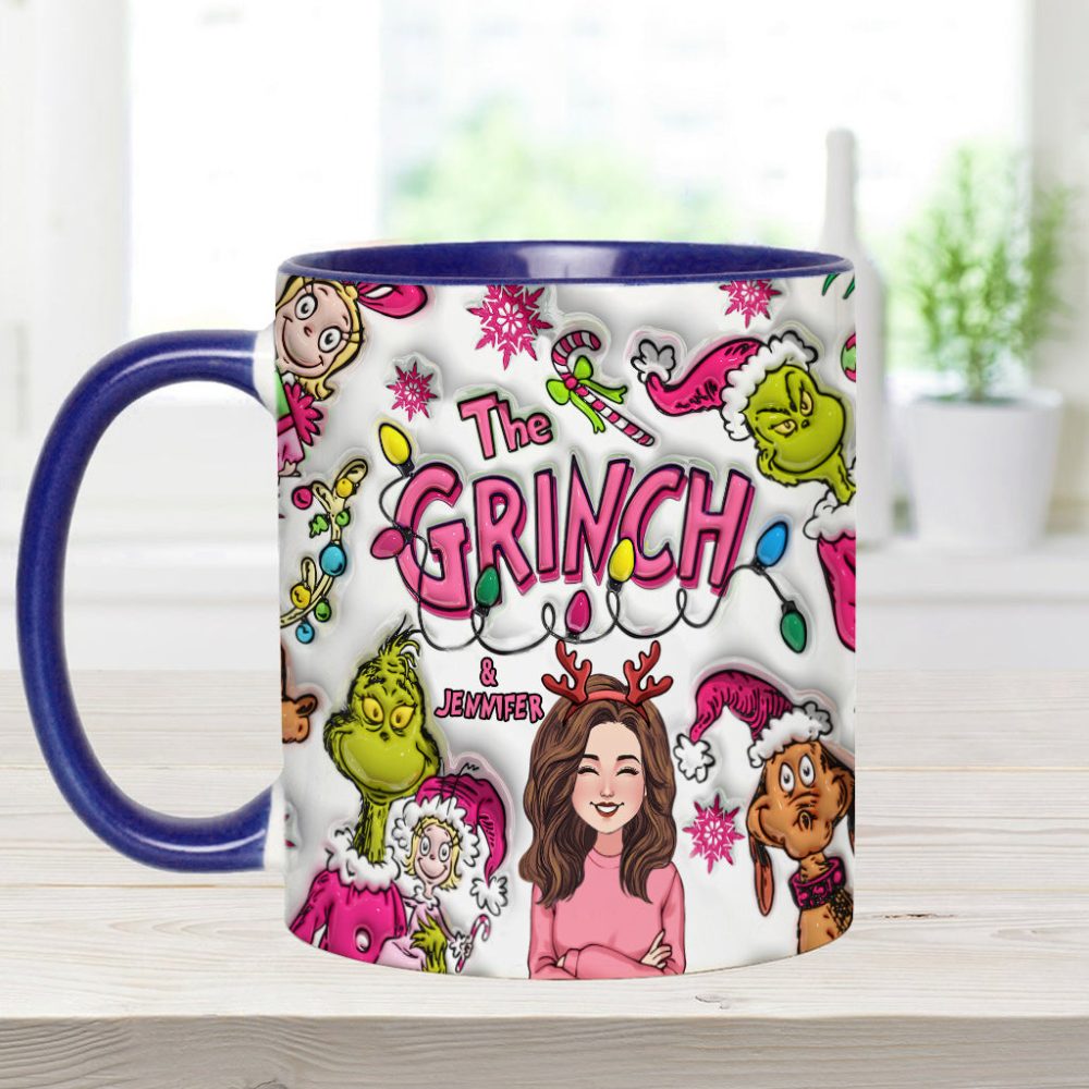 The Grinch & Me - Personalized Stole Christmas Accent Mug Grinch Accent Mug, Grinch Lover Gift, Unique Grinch Mug, Custom Grinch Cup, Personalized Grinch - Image 4