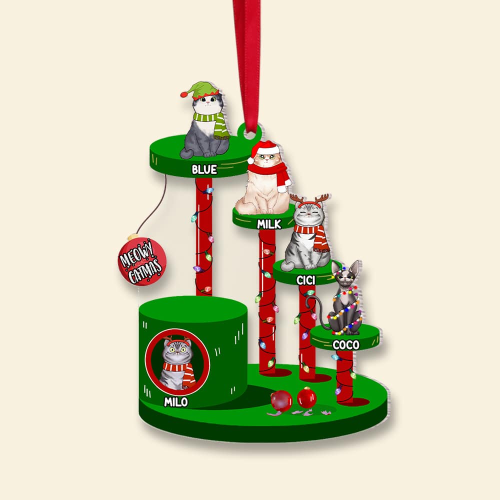 Personalized Gifts For Cat Lover Ornament 02Tomh290824Hg Meowy Catmas - Image 4