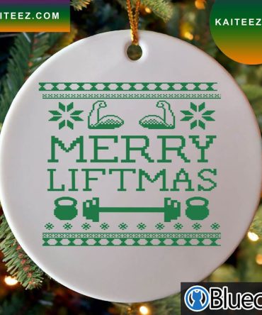 Merry Liftmas Grun Lustig Muskulos Santa Heben Gewichte Christmas Ornament