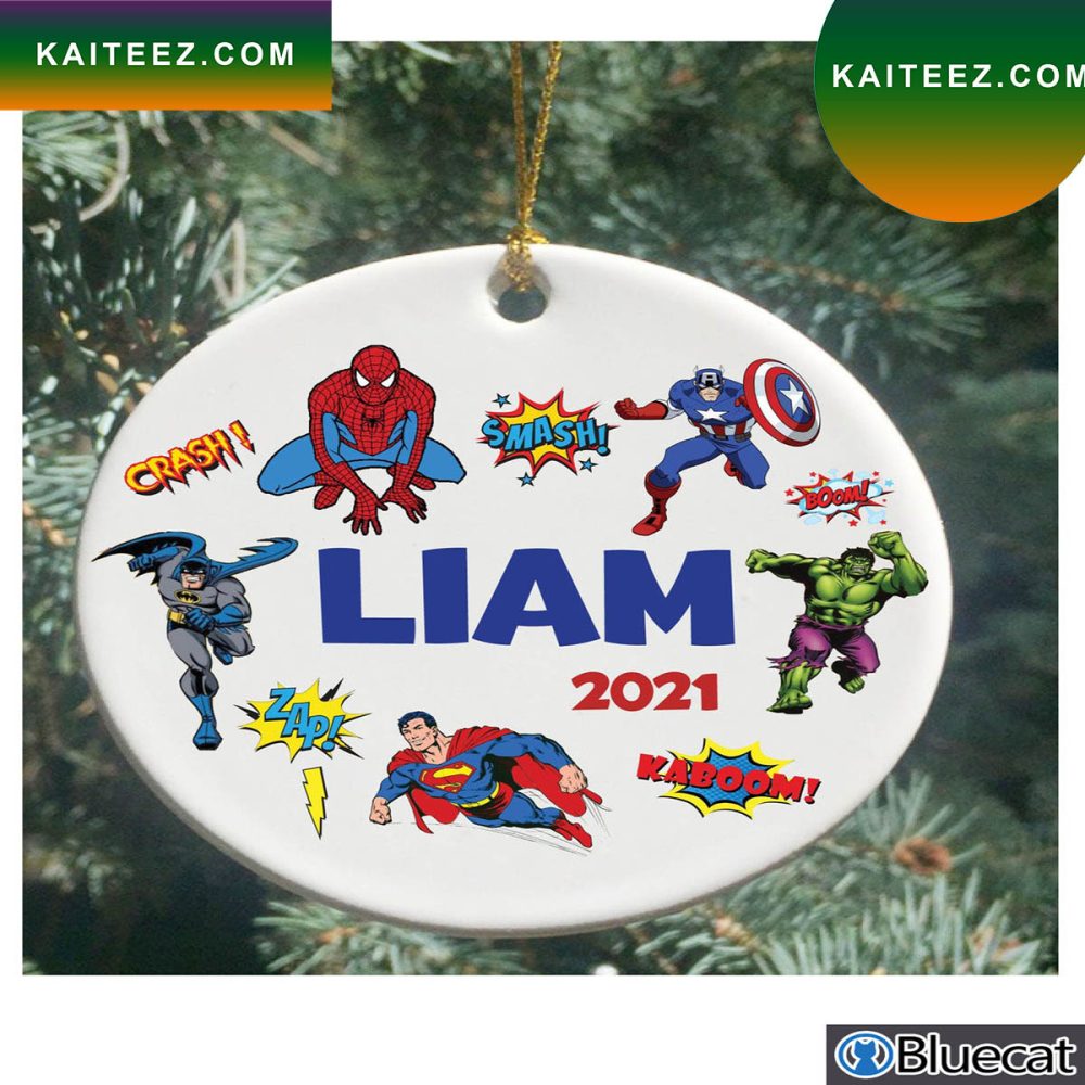 Personalized Dc Comics X Marvel Studios Superhero Universes Christmas Ornament