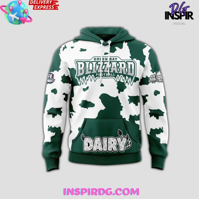 2025 Green Bay Blizzard X Dairy Night Special All Over Print Hoodie - Image 2
