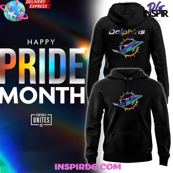 2025 Miami Dolphins Pride Month Edition All Over Print Hoodie