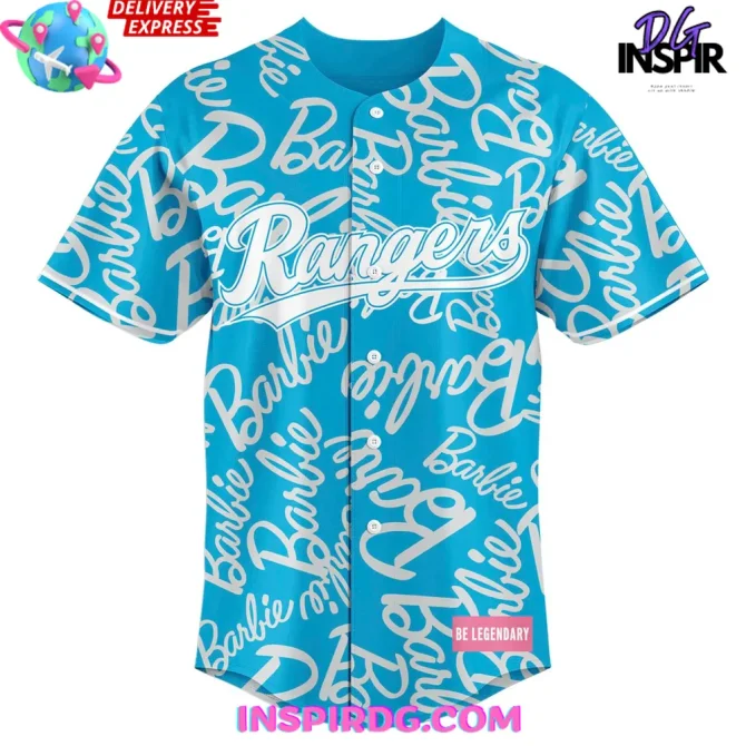 2025 Rangers X Barbie Night Game Blue Jersey - Image 2
