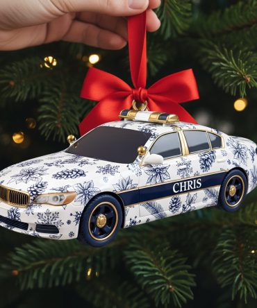 Christmas On Duty Police Car Ornament - Personalized Gifts For Police 02Pglu031025
