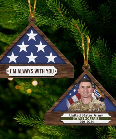 Personalized Christmas Memorial Ornament For Hero, Folded Flag 01Qhqn241024