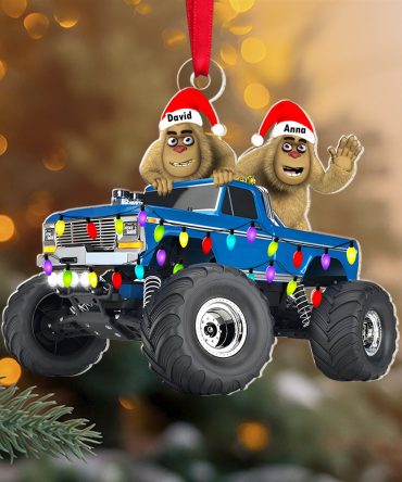 Personalized Gifts For Monster Truck Rider Christmas Ornament, Happy Bigfoot 04Qhtn160924