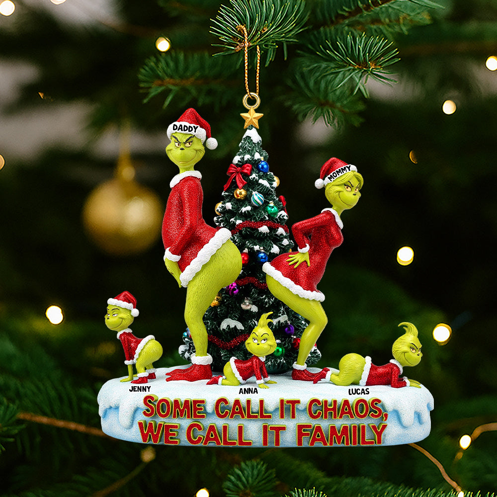 Funny Green Monster Family Personalized Gifts For Family Christmas Ornament 05Natn180925
