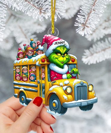 Personalized Gift For Bus Driver Ornament, Green Monster 01Qhtn091124