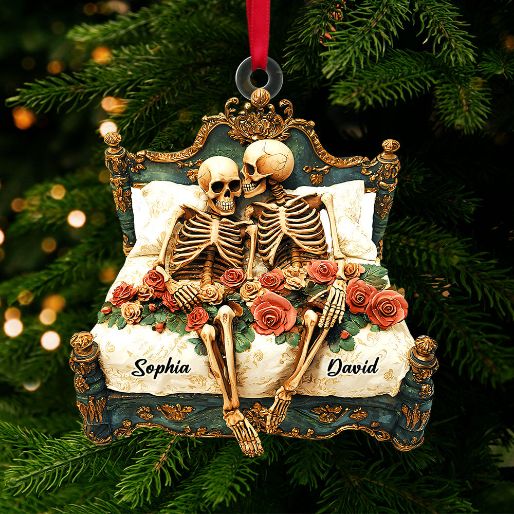 Personalized Gifts For Couple Acrylic Ornament Skull Couple 02Ohtn191124