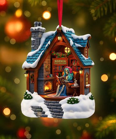 Book Lover Skull Ornament - Personalized Gifts For Book Lovers 03Tota110825