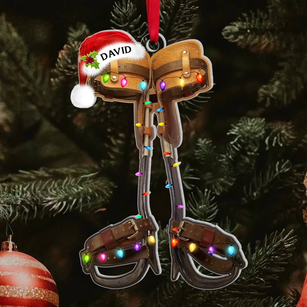 Personalized Gifts For Lineman Ornament, Climbing Spikes 04Qhqn011124