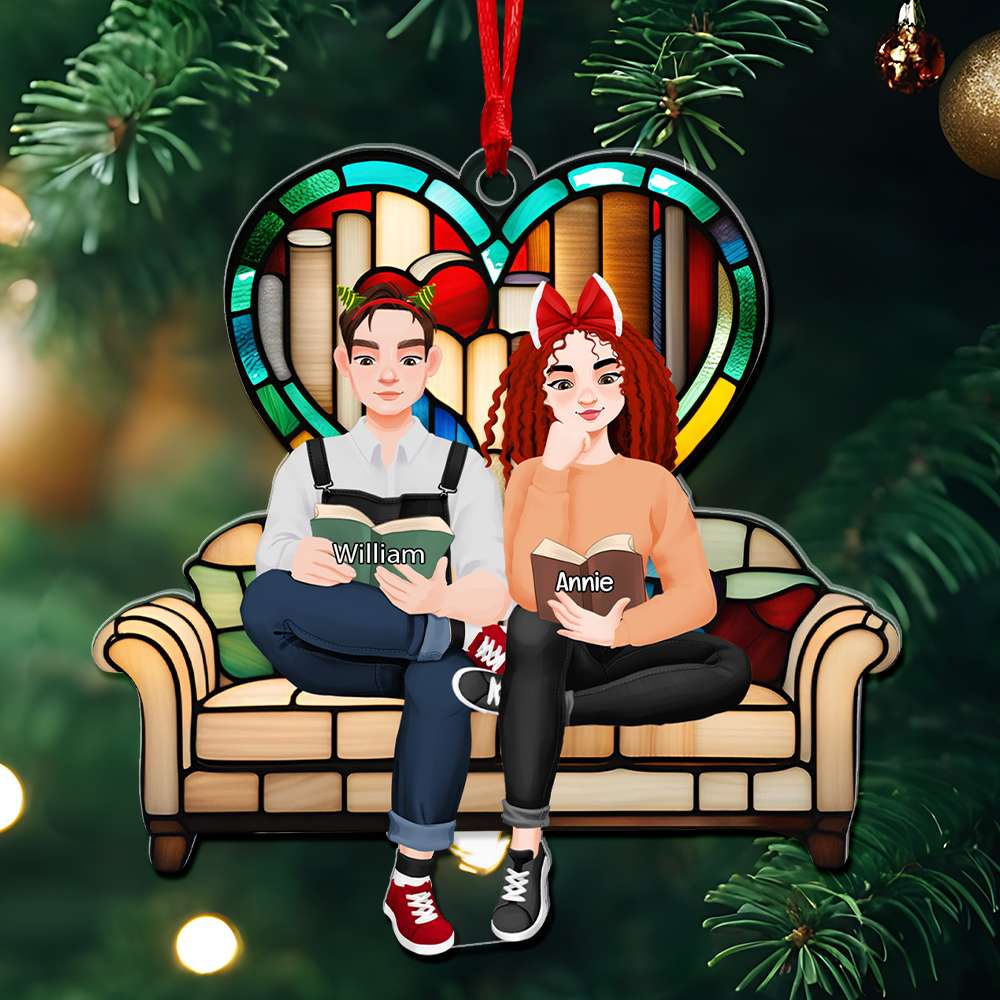 Personalized Gifts For Couple Christmas Ornament, Love Book 04Tglu031024Pa