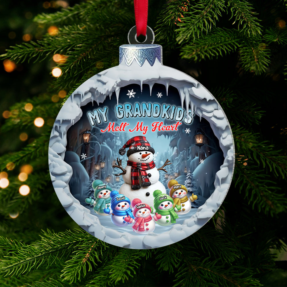 Personalized Gifts For Grandma Christmas Ornament 01Qhtn131124 Cute Snowmies My Grandkids Melt My Heart
