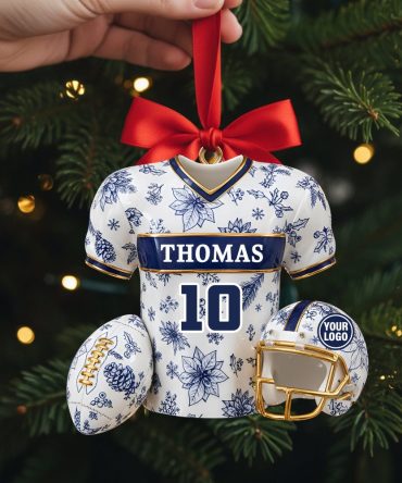 Personalized Christmas Holiday Sports Jersey Ornament 05Pglu021025