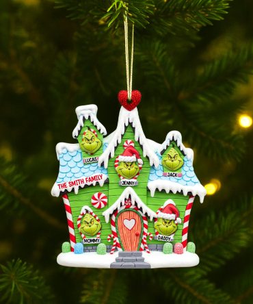 Green Monsters' House Personalized Gifts For Family Christmas Ornament 03Totn030925