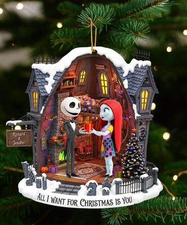 Spooky Couple Christmas Ornament - Personalized Gifts For Couple 02Pgqn120925