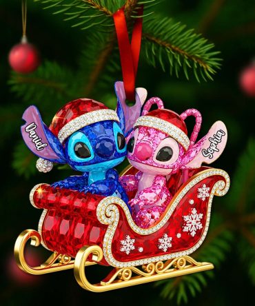 Alien Couple Sleigh Christmas Ornament - Personalized Christmas Gifts For Couple 03Pglu160825