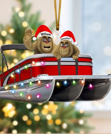 Personalized Gifts For Pontoon Lovers Christmas Ornament, Happy Bigfoot 08Qhqn140924
