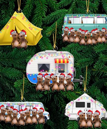 Personalized Gifts For Bear Family Acrylic Ornament, Camping Lovers 01Acqn250924