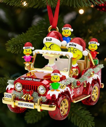 Quirky Family On Off-Road Car Ornament - Personalized Christmas Gifts For Family 04Dtdt150925