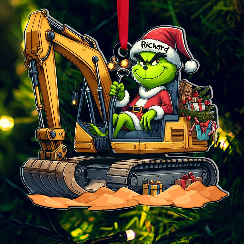 Personalized Gift For Excavator Operator Ornament, Green Monster 03Qhqn081124