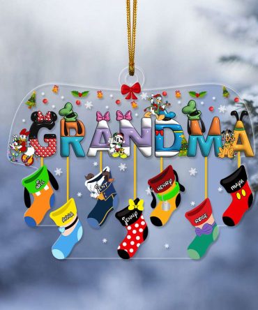 Personalized Gifts For Grandma Socks Christmas Acrylic Ornament 04Xqlu071124
