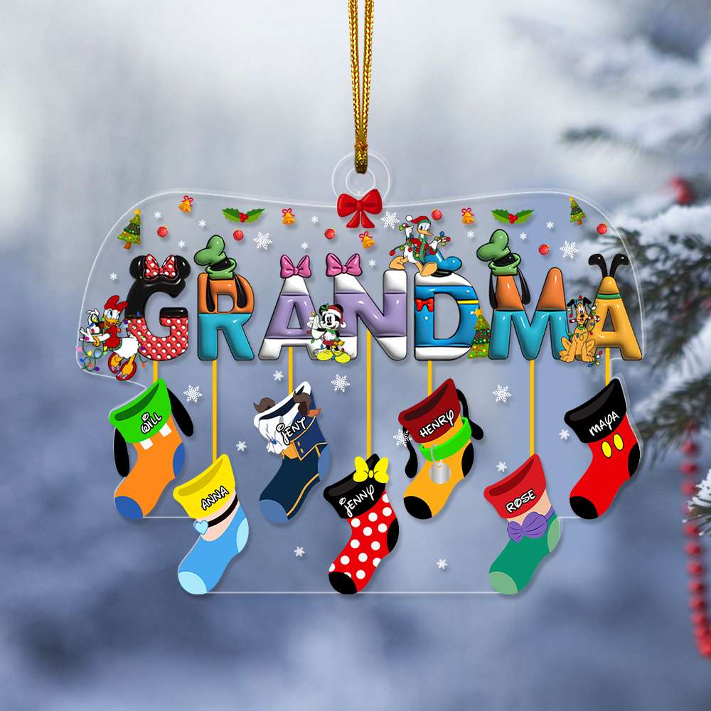 Personalized Gifts For Grandma Socks Christmas Acrylic Ornament 04Xqlu071124
