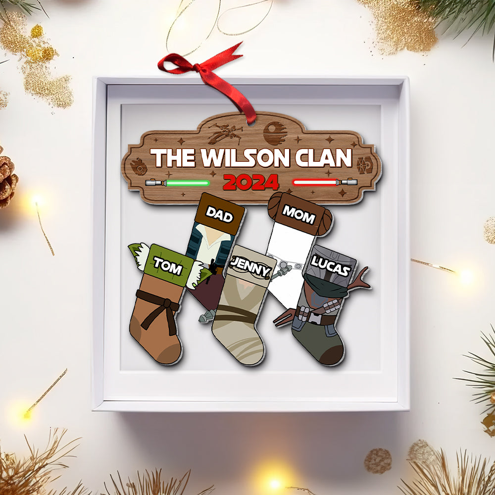 Personalized Gifts For Family Christmas Galaxy Socks Stocking Ornament 02Qhtn251024