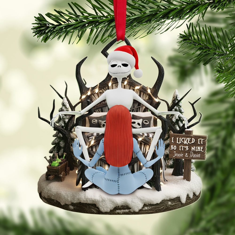 Naughty Skull Couple Ornament - Personalized Christmas Gift For Couples 02Tglu230925 - Image 2