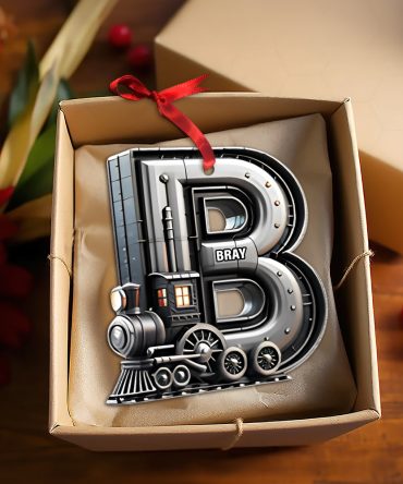 Custom Alphabet Letter Gifts For Train Lovers Christmas Ornament 05Xqtn231024