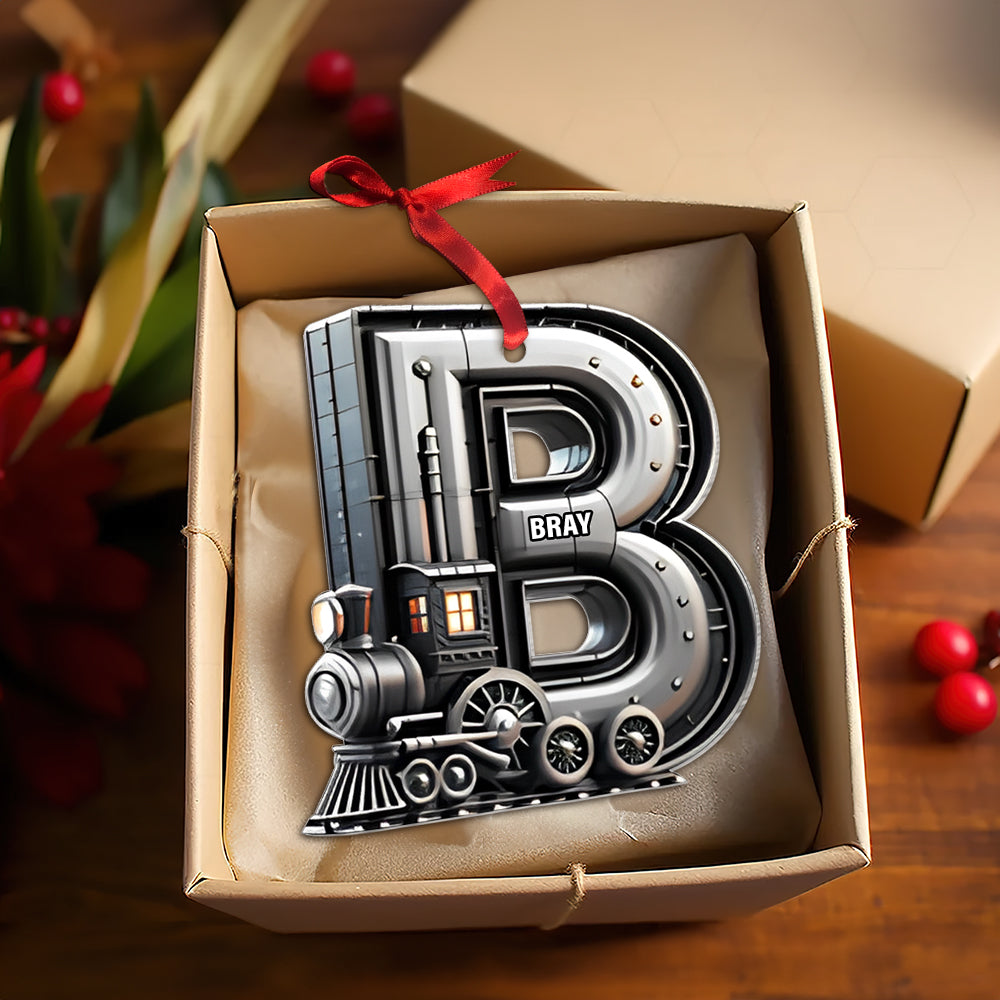 Custom Alphabet Letter Gifts For Train Lovers Christmas Ornament 05Xqtn231024