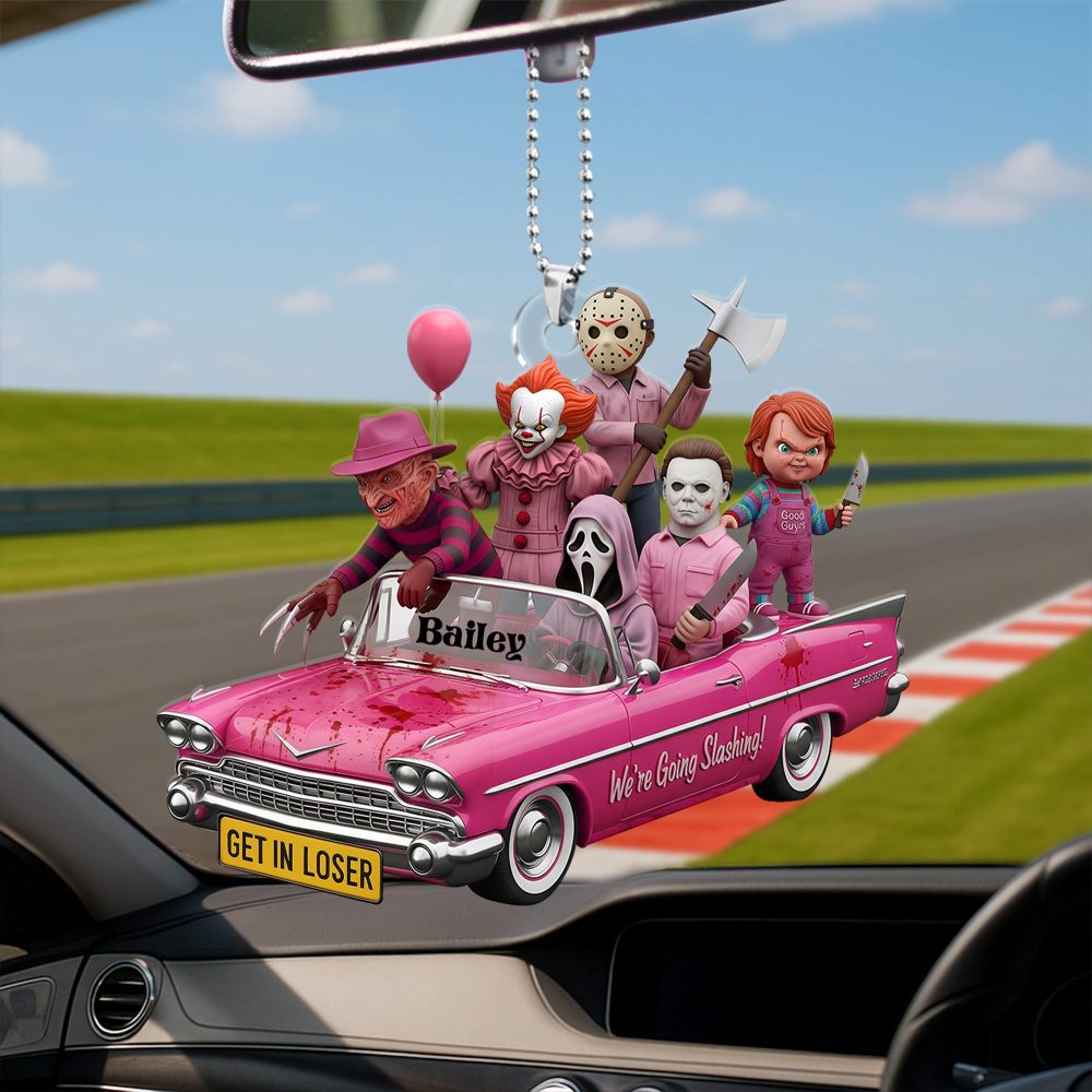 Horror Characters Car Ornament - Personalized Gifts For Horrror Movie Fans 03Nalu050825 - Image 2