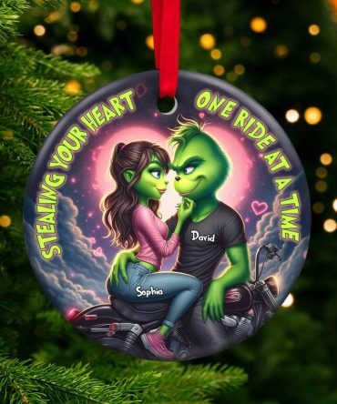 Personalized Gifts For Couple Green Christmas Ornament 04Totn141124