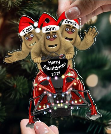 Personalized Gifts For Snowmobile Rider Christmas Ornament, Happy Bigfoot  01Qhdt140924