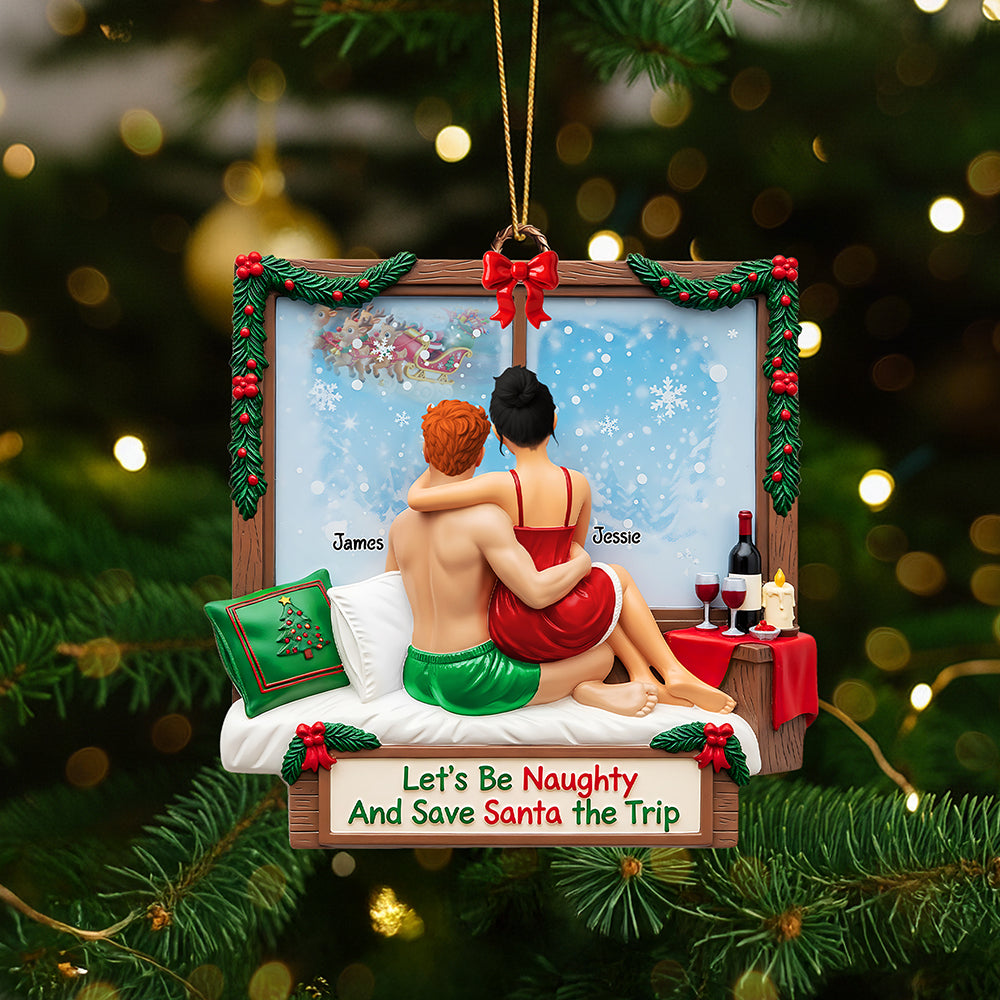Naughty Bed Couple Ornament - Personalized Gifts For Couple 01Huta110925
