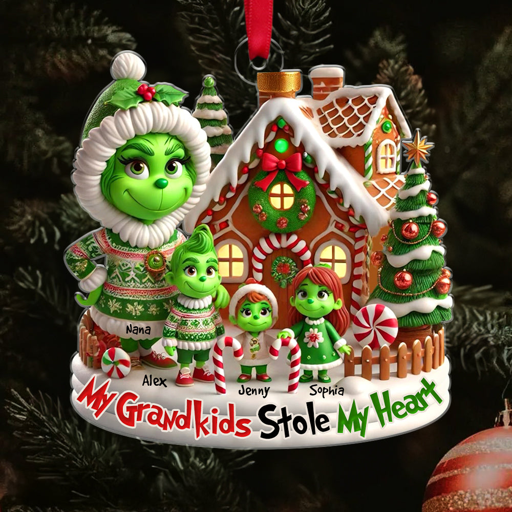 Personalized Gifts For Grandma Acrylic Ornament, My Grandkids Stole My Heart 04Tgdt221124