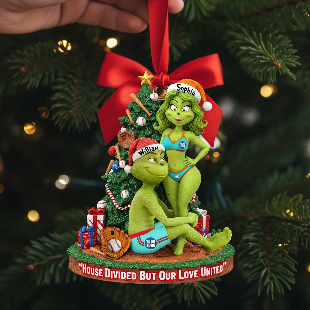 Baseball Couple Ornament - Personalized Gifts For Funny Couple Christmas Ornament 02Hulu081025