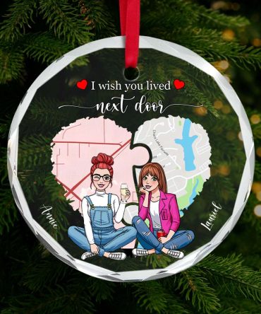 Personalized Gift For Besties Christmas Crystal Ornament 04Pglu251024Hh