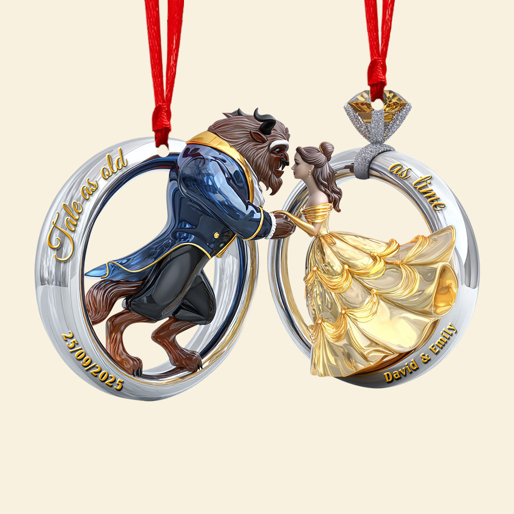 Fairy Tale Couple Christmas Ornament - Set Of 2 Personalized Gifts For Couple 01Tgqn180825 - Image 4