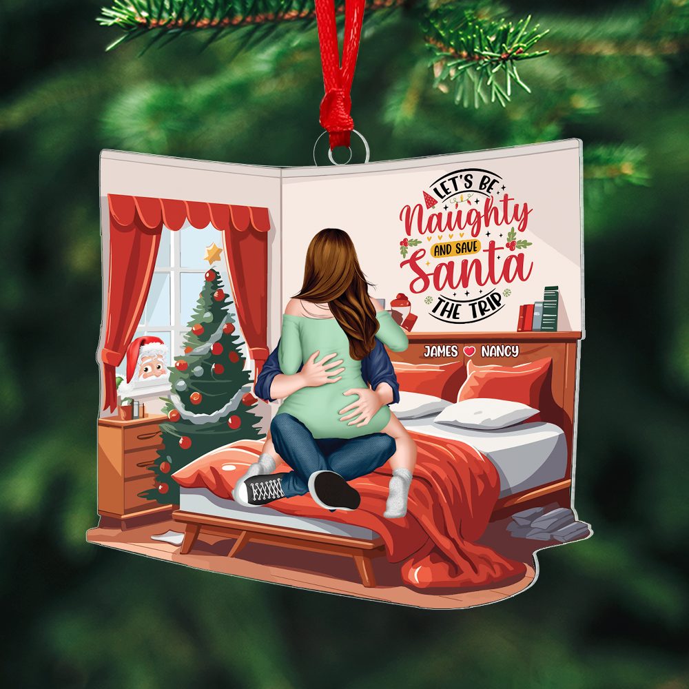 Personalized Gift For Couple, Let’S Be Naughty And Save Santa The Trip Christmas Ornament 02Topu280824Hh - Image 2