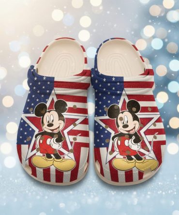 America Flag Mickey Mouse Crocs Clog Shoes - Discover Comfort And Style Clog Shoes Unisex Clogs Garden Shoes