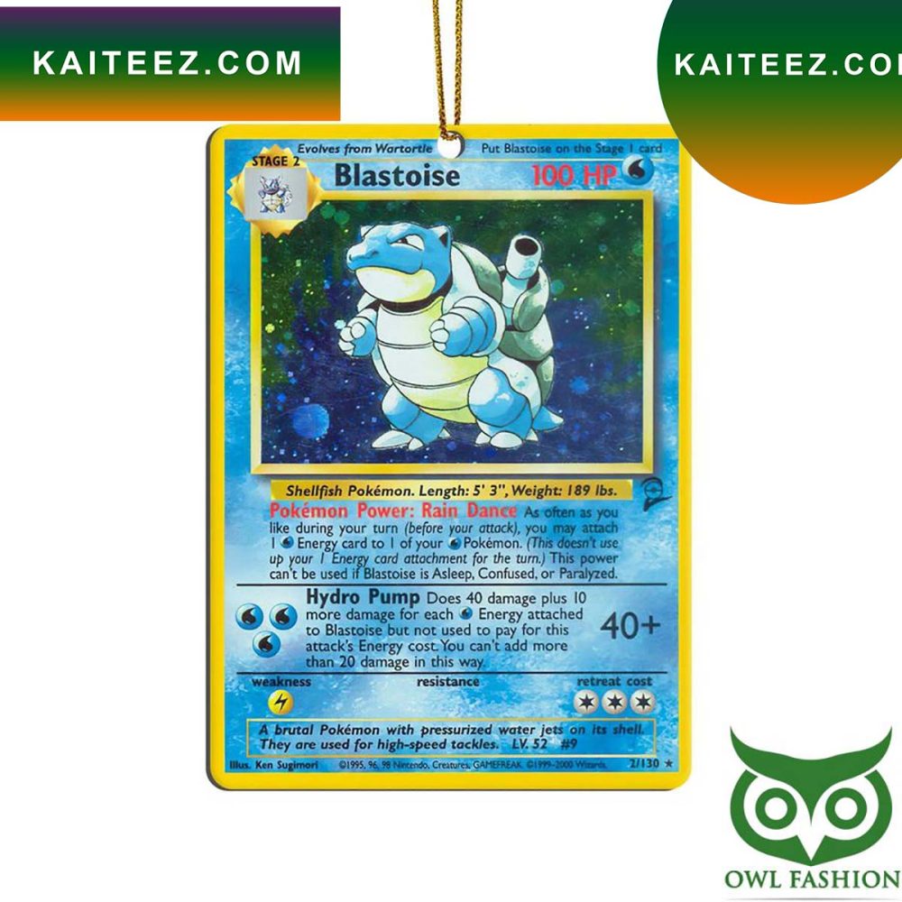 3D Pokemon Blastoise Rare Card Christmas Ornament