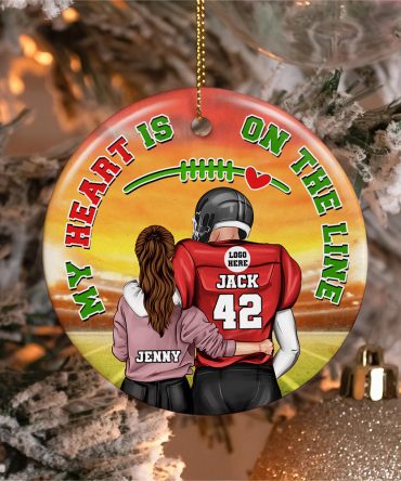 Personalized Gifts For Football Lovers Couple Ornament 02Acdt121024Tm