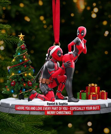 Funny Red Masked Couple Ornament - Personalized Gifts For Couple 03Ohlu150925