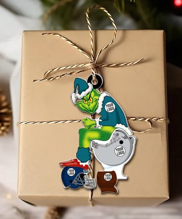 Football Player Ornaments - Green Monster - Custom Team Logo Gifts For Football Lovers