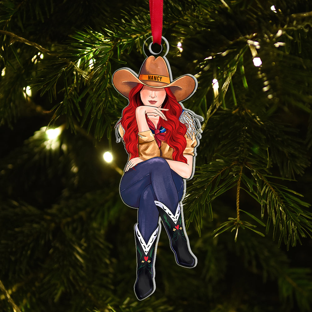 Personalized Gifts For Cowgirl Acrylic Ornament 04Acqn111124Tm