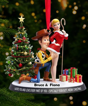 Playful Animated Ornament - Personalized Gifts For Couple 07Ohlu150925