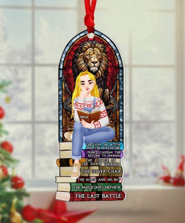 Personalized Gift For Book Lovers 03Hupu170924Pa A Girl Sitting On Stack Of Books Reading Ornament